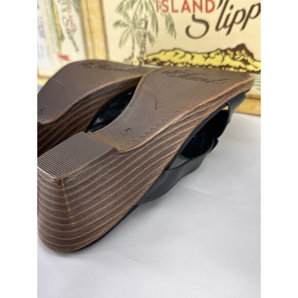 Island Slipper Womens Flower Style Sandals Size 5 Made in Hawaii Brand New W/Box - Picture 8 of 16